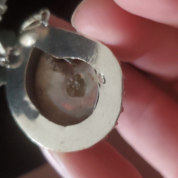 New Ammonite Fossil, Larimar and Citrine 925 Silver Necklace. - Picture 2 of 11